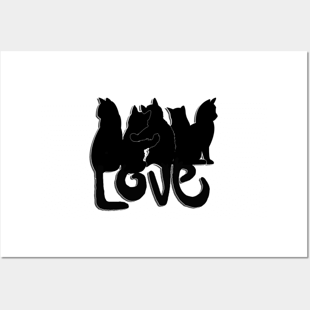 Cat Lover Design, Cute Kitty Graphic Design Love Wall Art by tamdevo1